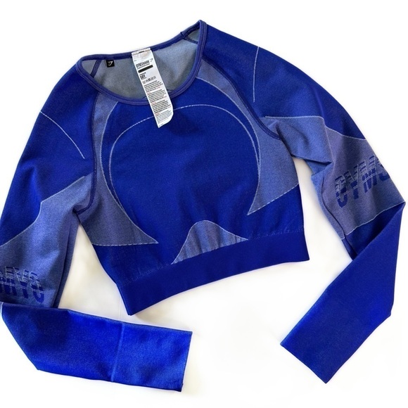 Gymshark Dry Womens Small Blue Turbo Seamless Athletic Shirt - Picture 4 of 4